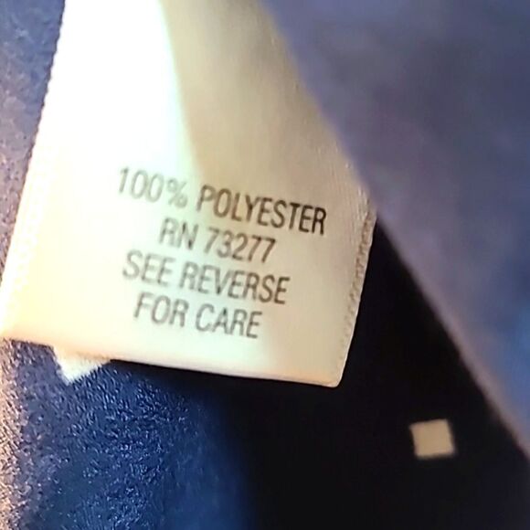 Croft & Barrow Navy Top w/ White Dots & Colorful Designs Down Center, Size 2X - Picture 7 of 7